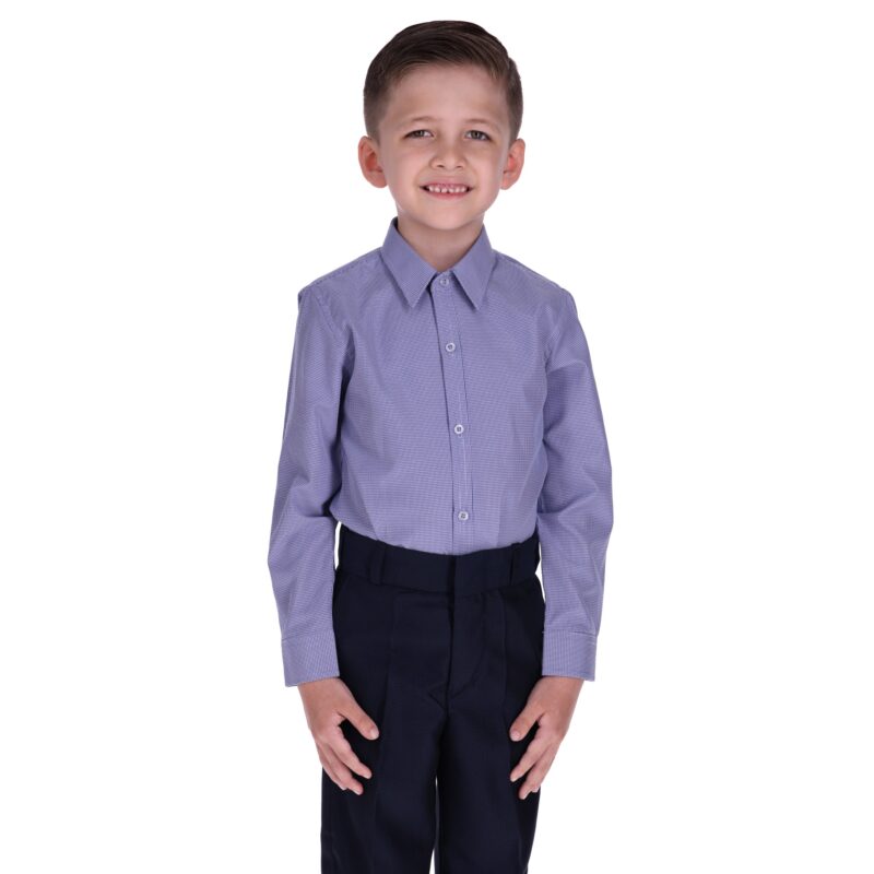 Camisa de Niño Cuadros Azul Rey